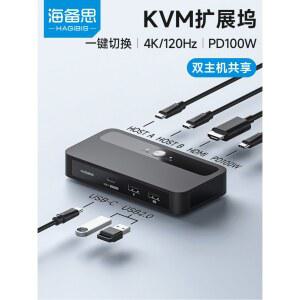 2포트 KVM 스위치 USB 키보드 마우스 4K 모니터 공유기