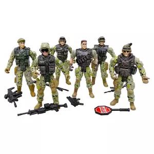 6개 세트 군인 SWAT 팀 병사들 2차 세계대전 전쟁 게임 가동식 액션 피규어 플레이세트 남자 선물용 군사