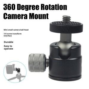 호환 GoPro용 미니 볼 , Osmo 360 회전 가능, 알루미늄 합금 1/4 나사, LED 비디오 라이트, 휴대폰 DSLR 카메라, 모노포드 삼각대