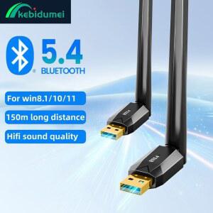 호환 Kebidumei 150M Bluetooth 5 4 어댑터 USB 동글 드라이버 Win 11/10/8 1 마우스 키보드 핸들 오디오 수신기 송신기