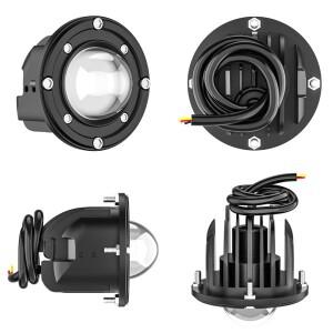 새로운 임베디드 라운드 수정 안개 조명 3570 LED 스포트라이트 자동차 작업 오프로드 램프 12V 흰색 노란