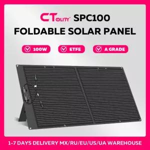 CTOLITY SPC100 A등급 ETFE 100W IP68 방수 효율 23 접이식 태양광 패널 20.5V 발전기 18AWG 1M RV 캠핑용