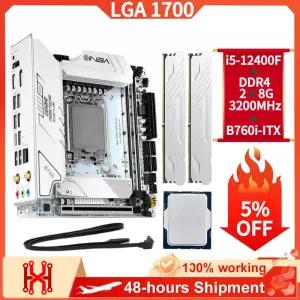 100 새 상품 B760i ITX 미니 마더보드 LGA 1700 지원 코어 i5 12400F DDR4 2*8GB 3200Mhz CPU 메모리 RAM