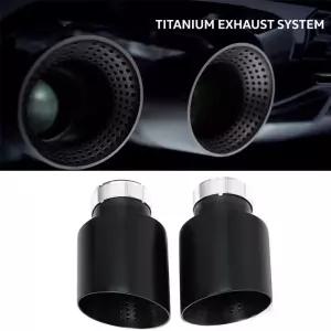 1 조각 매트 블랙 스테인레스 스틸 자동차 머플러 팁 시스템 파이프 VW GTI MK7 골프 7 배기 노즐 용 범용