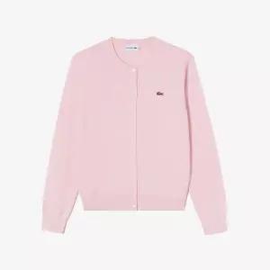 라코스테 여성 베이직 크루넥 카디건 라이트핑크 HB865803