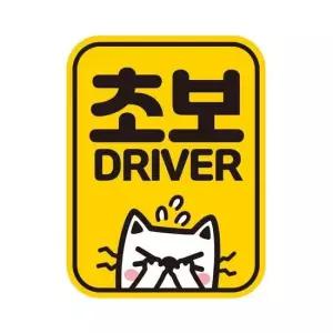 초보 DRIVER4 반사 자석 자동차스티커 11x14.5cm 자석스티커