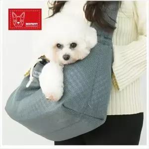 [반려] 레드퍼피 끌레 메쉬 이동가방 파스텔그레이