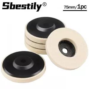전동드릴광택패드 유막제거 75mm 양모 연마 휠 패드 금속 목재 유리 미니 앵글 그라인더 디스크 3인치