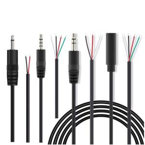 15pcs 3.5MM 2 3 핀 4 코어 남성 여성 오디오 연장 케이블 Aux 커넥터 헤드 라인 3.5mm 모노 스테레오 전선