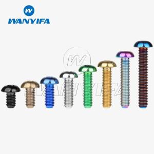 Wanyifa 티타늄 볼트 자전거 병 케이지용 둥근 육각 H소켓 버튼 헤드 나사 M5x8 10 12 15 18 20 25 30mm