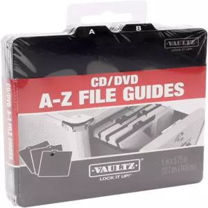 볼트츠 A부터 Z까지의 CD 및 DVD 저장 파일 가이드 박스당 26개의 검정색 VZ01176