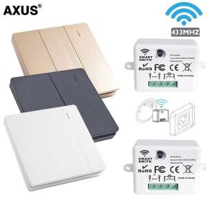 86 무선 스마트 RF 433Mhz 100-220V 벽 패널 원격 제어 미니 소형 릴레이 수신기 홈 Led 조명 램프 스위치