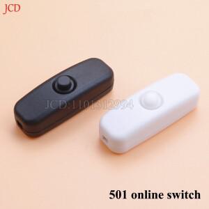10PCS 501 온라인 스위치 라운드 푸시 버튼 머리맡 램프 LED 조명 전원 얇은 와이어 전자 미니 소형 소형
