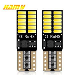 2PCS T10 W5W LED 전구 Canbus 12V 24V 4014 SMD 7000k 흰색 자동차 신호등 인테리어 돔 독서 웨지 사이드
