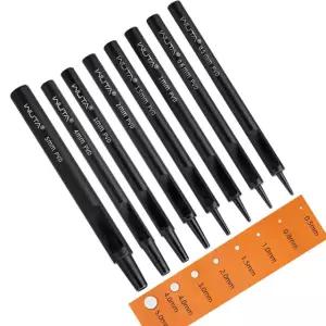 WUTA 가죽 펀치 원형 구멍 도금 티타늄 중공 도구 시계 밴드 패브릭 플라스틱 1+1.5+2+3+4+5mm (6개)에 사용 가능 1+1.5+2+3+4+5mm (6pcs)
