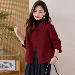 솜브레로스 여친 모직 가을 코트 슬림핏 숏 리버시블 DOS3