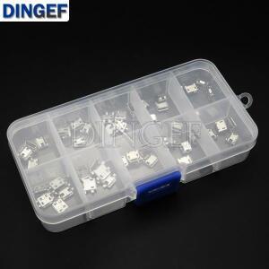 10 가지  각 5pcs 마이크로USB 여성 4/5PIN DIP B SMT 커넥터 Diy 수리 MP3/4/5 용 잭 테일 Sockect 플러그