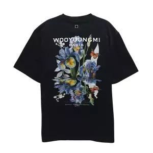 [우영미] 남성 플라워 백로고 반팔 티셔츠(W261TS06708B)