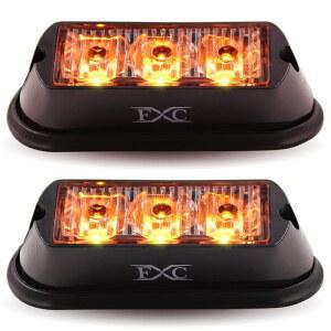 FXC(2PCS 3-LED 스트로브 조명 앰버 방수 비콘 플래시 라이트, 비상 퓨리시온