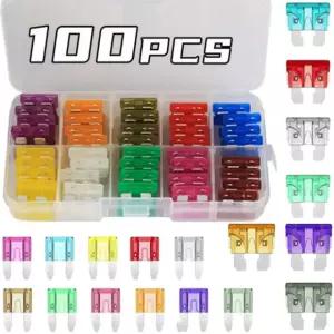 100 50PCS 중간 자동차 퓨즈 블레이드 35A 삽입 블로우 상자 도구 감지 세트 50pcs
