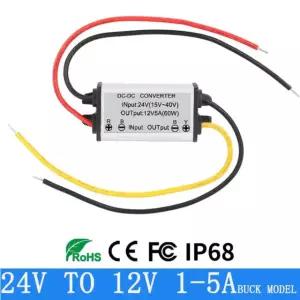 24V TO 12V 컨버터 스텝 다운 방수 모듈 5A 모델 1A 24V TO 12V 1A 24V용 12V