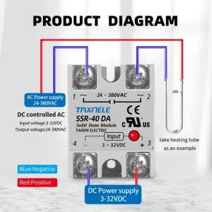 단상 솔리드 스테이트 릴레이 SSR 40DA 25DA 10DA 24 AC 입력 32V heat sink