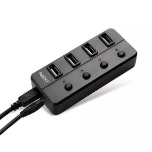 USB2.0 4포트 유전원허브 개별 스위치 카드리더기 PC USB공유기허브 USB허브분배기 USB포트연장 USBHUB