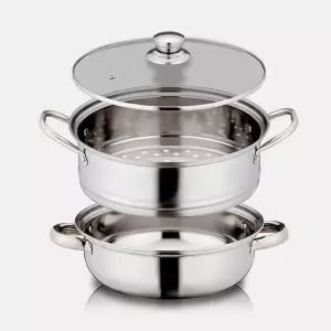 인덕션겸용 28cm 대형 2단스텐 찜솥 찜냄비 곰솥 찜기 인덕션냄비 2단찜솥 대게찜솥 스텐찜솥 대형찜솥
