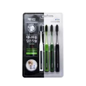 메디안 대나무숯 담은 칫솔 양치 양치할때 일반칫솔 가늘은칫솔