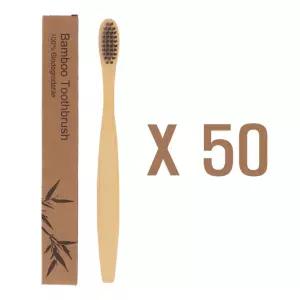 단체굿즈 대량구매 칫솔 블랙 50개 개별포장 에코칫솔 에코소재 대나무칫솔 나무칫솔 일회용칫솔