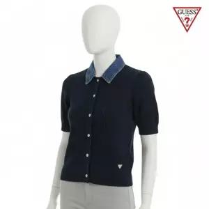 게스 26SS 여성 데님 카라 썸머 가디건 여름 니트