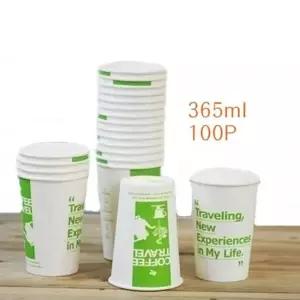 이라이프종이컵365mL 100P 일회용컵 일회용종이컵 물컵 1회용종이컵 예쁜종이컵