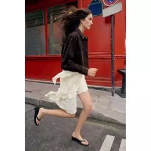 자라 ZARA 100% 스웨이드 재킷 - 다크 브라운 3953446
