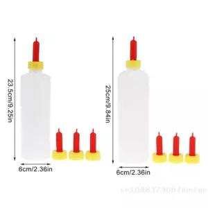 400 500ML 젖병 송아지 새끼 돼지 염소용 고무 젖먹 3개 동물 농장 젖꼭지 400ml