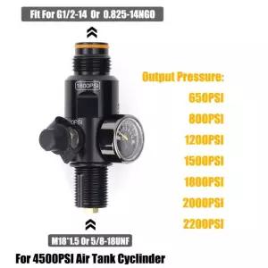 고압 4500PSI 공기 탱크 실린더 조절기 밸브 출력 압력 650 1500 18 800