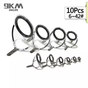 10PCS 낚싯대 가이드 막대 수리 키트 라인 아이 바닷 혼합 스테인레스 스틸 세트 민물