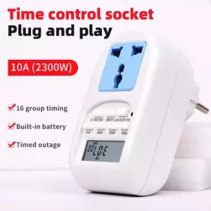 디지털 타이머 스위치 EU 프로그래밍 가능 전자 타이밍 가전 제어 소켓 주방 콘센트 시간 EU plug