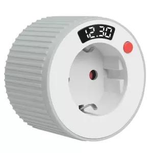 B84B 카운트다운 타이머 소켓 디지털 단일 스위치 LED 플러그로 EU 15 디스플레이 As Shown