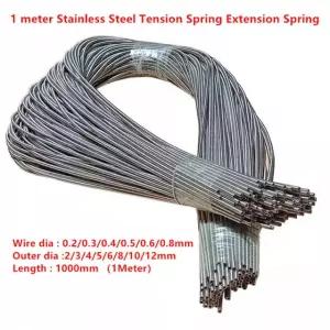1PC 2MM 3MM 4MM 5MM 6MM 8MM 스테인레스 스틸 스프링 슈퍼 인장 연장 0 3 x 3 x 1000