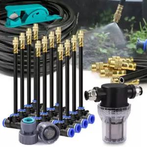 20 5M 12MM 미스트 냉각 시스템 360 프리 황동 벤드 조정 가능한 노즐 분무기 80mesh Filter 1Pcs