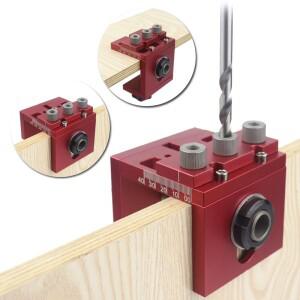 탈착식 3 in 1 Doweling Jig Kit 드릴링 가이드 로케이터 홀 펀처 캐비닛 가구용 포켓 지그 목공 도구