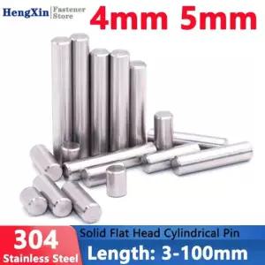 30개 직경 4MM 5MM 솔리드 304 스테인레스 스틸 지정 플랫 위치 원통형 다웰 4x8mm (20pcs)