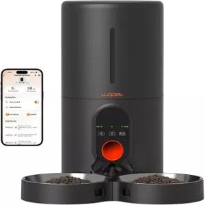 WOPET 자동 고양이 사료 공급기 리모컨이 있는 또는 개 두 마리를 위한 5G WiFi 반려동물 저식량 센서가