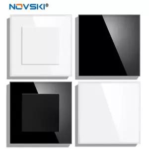 설치 철판이 있는 커버 플레이트 82MMX82MM 흑백 골드 유리 그레이 강화 스위치 glass grey