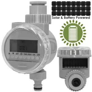 태양열 배터리 구동 급수 타이머 관개 솔레노이드 밸브 컨트롤러 절전 온실 시스템 방수 Ball Valve Timer