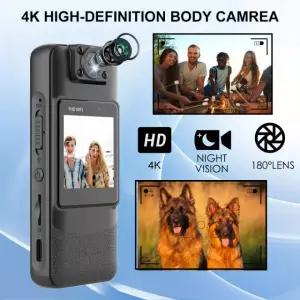 적외선 클립형 바디캠 4K HD 미니 WIFI 카메라 야외 기록 활동용 집행 검정색 Only Camera