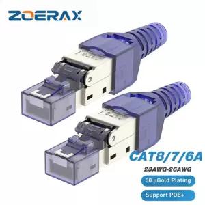 RJ45 CAT8 CAT7 CAT6A 커넥터 도구가 필요 없는 DS-V8 Bla 1PCS CAT6A