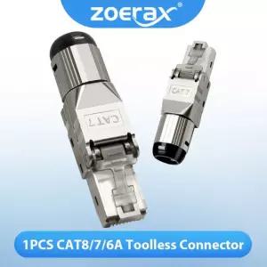 1PCS RJ45 CAT8 CAT7 CAT6A 커넥터 차폐 도구가없는 종단 모듈 CAT6A 1PCS