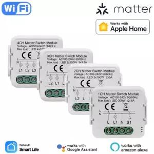 GANG MATTER WIFI 스마트 스위치 모듈 자동화 릴레이 차단기 제어 음성 1 gang 16A