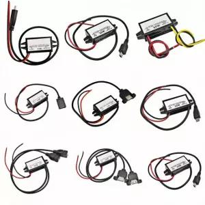 12V 24V 5V 3A 15W 차량용 전원 변환기 USB 모듈 스텝다운 어댑터 Open Wire
